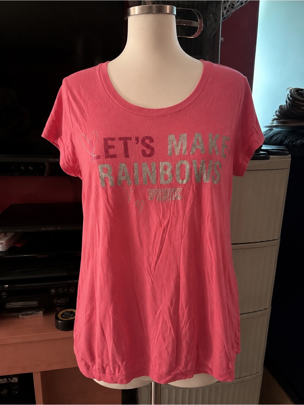 PINK Let’s mean rainbows Bling Top